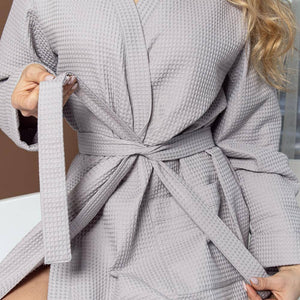 Unisex Lightweight Waffle Bathrobe, Spa Dressing Gown Kimono